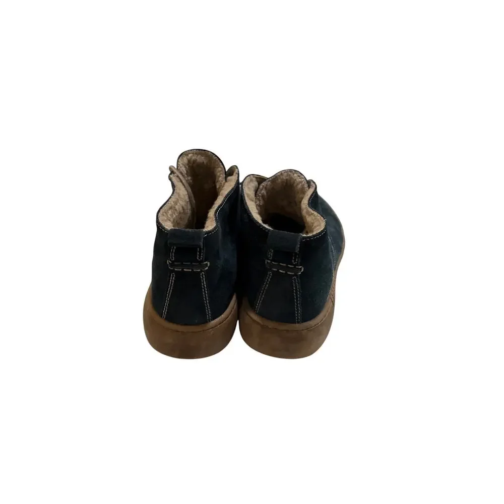 Josef Seibel Women’s Navy Suede Faux Fur Lined Chukka Ankle Boots US 11